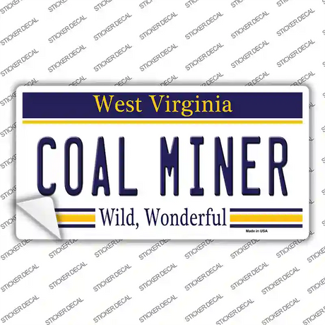 Coal Miner West Virginia Novelty Sticker Decal