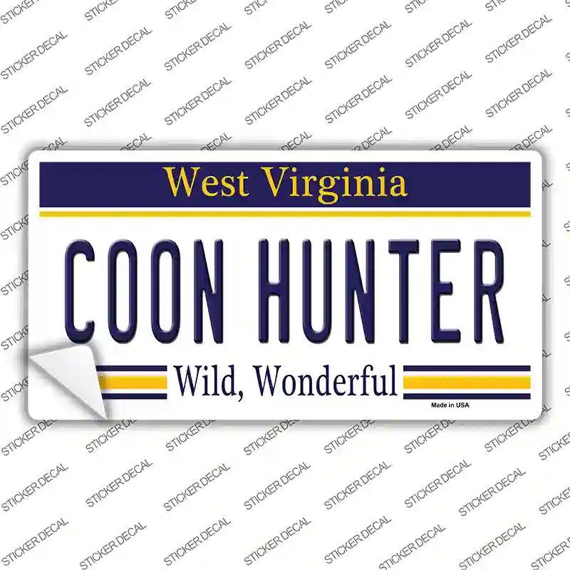Coon Hunter West Virginia Novelty Sticker Decal