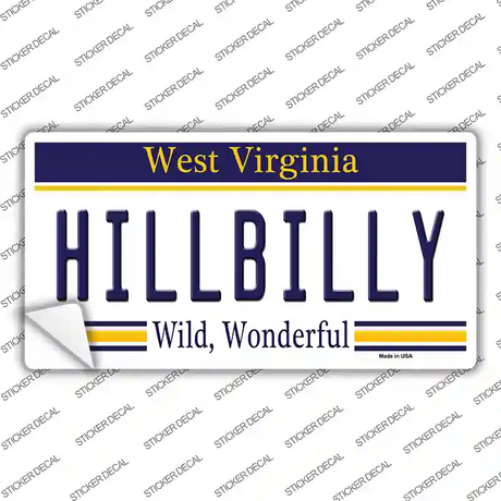 Hillbilly West Virginia Novelty Sticker Decal