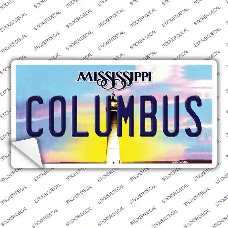 Columbus Mississippi Novelty Sticker Decal