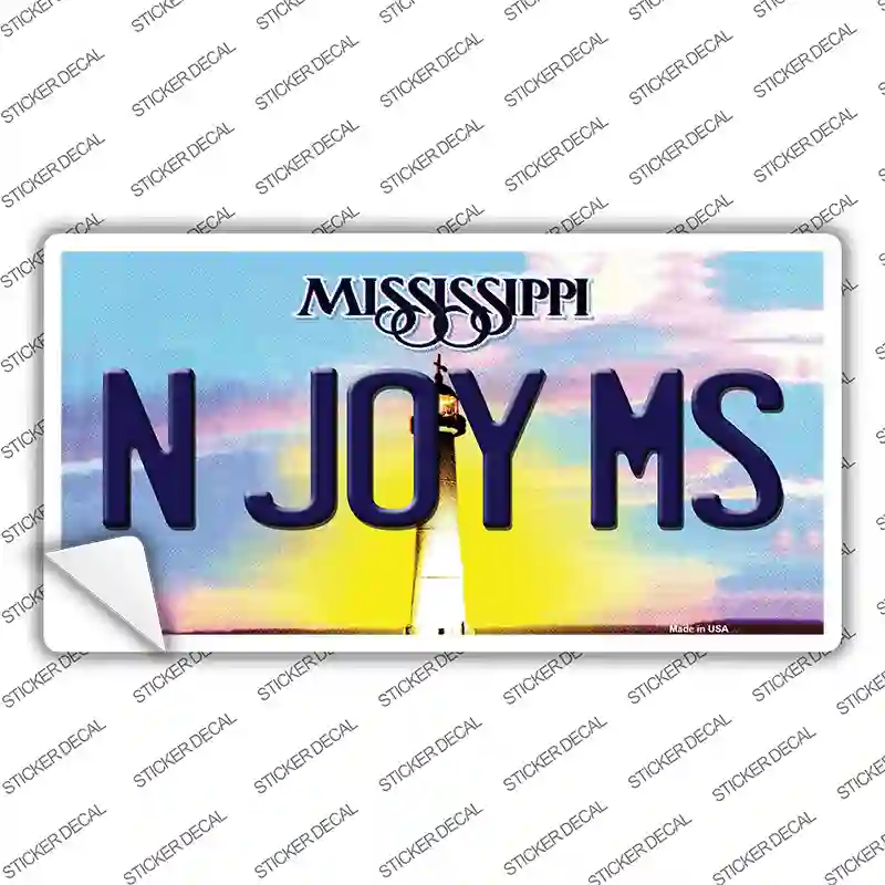 N Joy Mississippi Novelty Sticker Decal