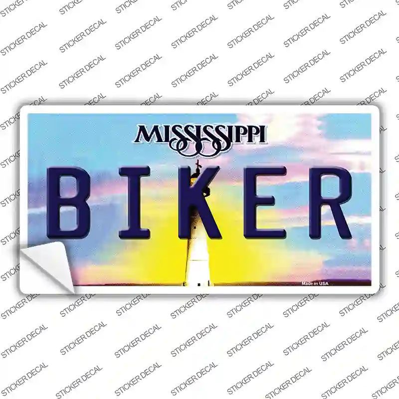 Biker Mississippi Novelty Sticker Decal