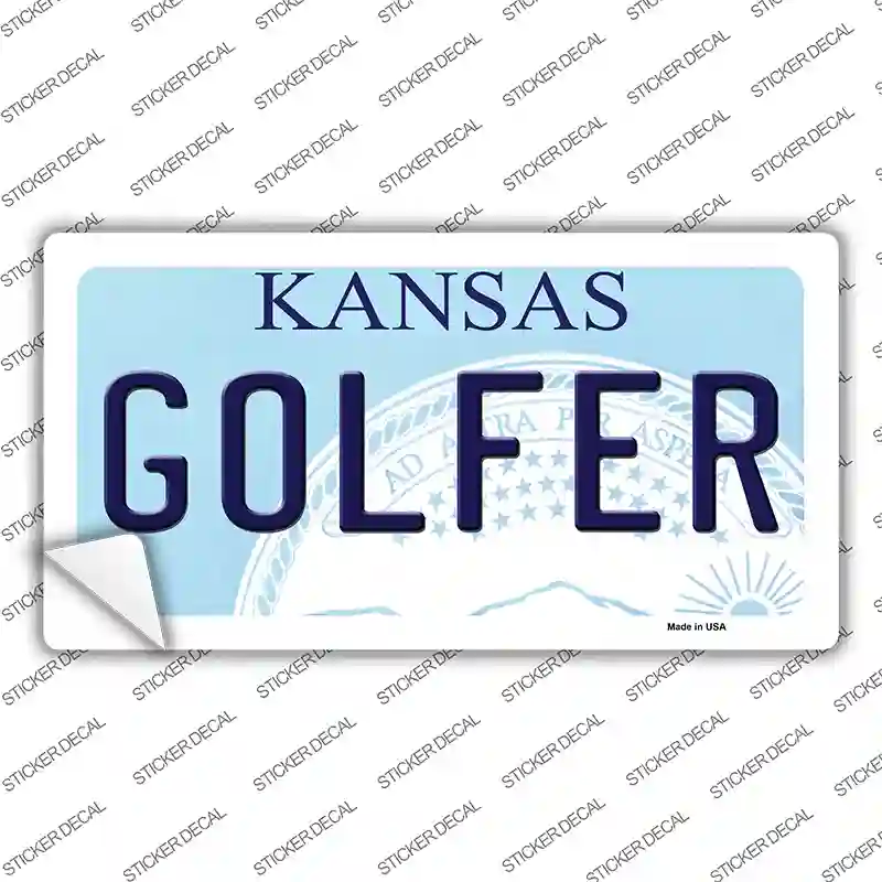 Golfer Kansas Novelty Sticker Decal