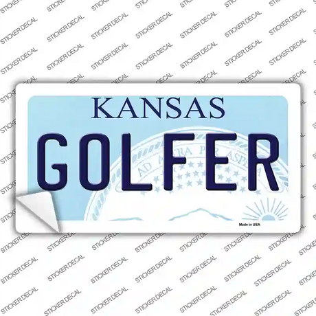 Golfer Kansas Novelty Sticker Decal