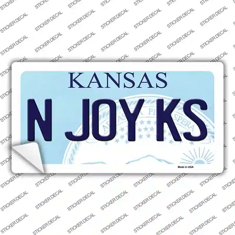 N Joy Kansas Novelty Sticker Decal