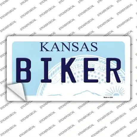 Biker Kansas Novelty Sticker Decal