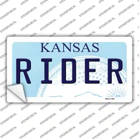 Rider Kansas Novelty Sticker Decal