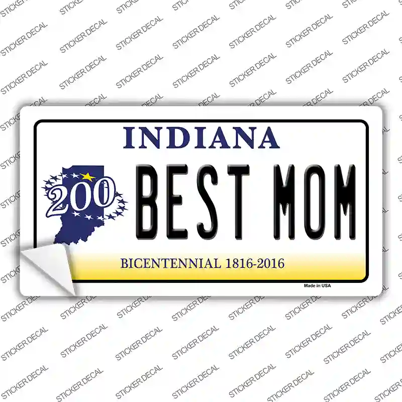 Best Mom Indiana Novelty Sticker Decal