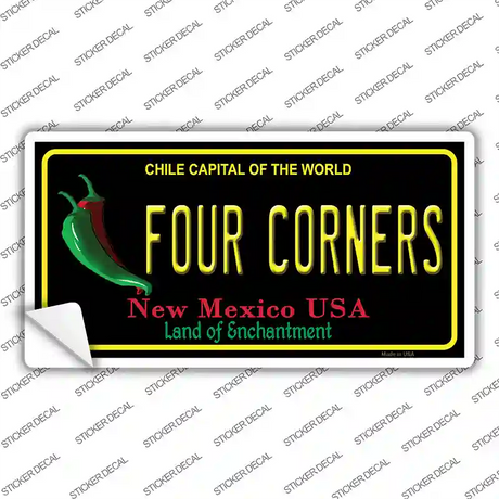 Four Corners Black New Mexico Novelty Sticker Decal