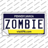 Zombie Pennsylvania State Novelty Sticker Decal