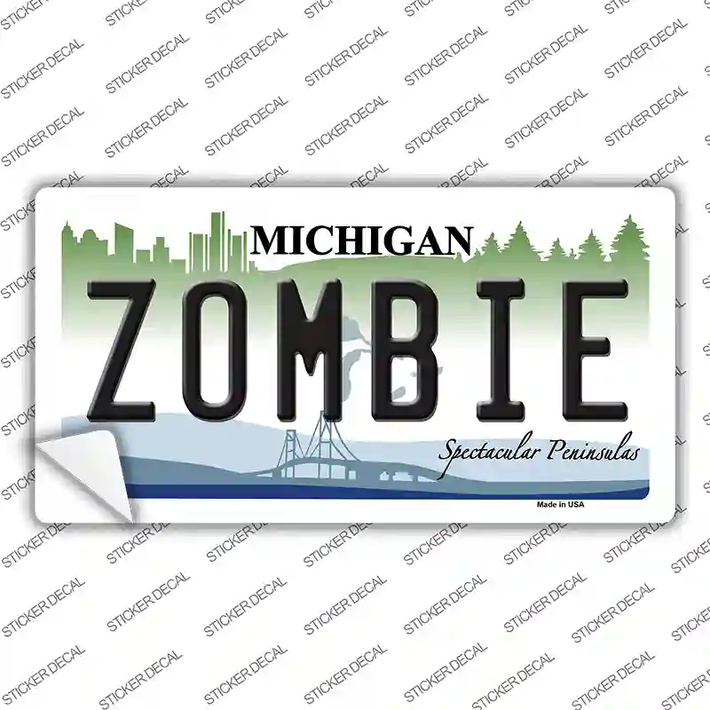 Zombie Michigan Novelty Sticker Decal