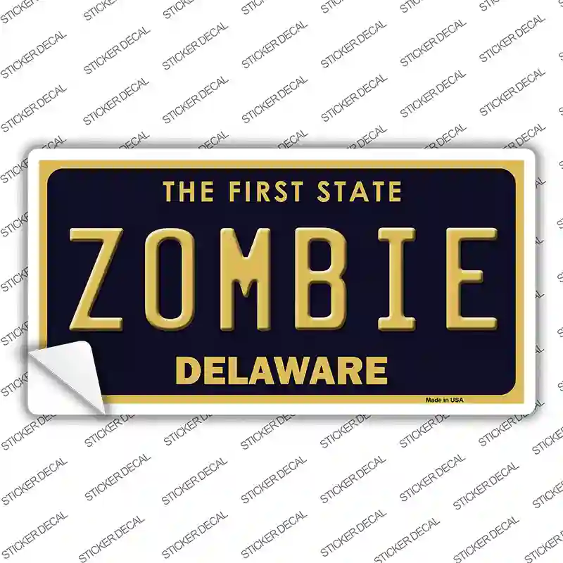 Zombie Delaware Novelty Sticker Decal