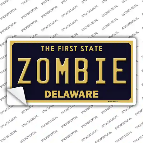 Zombie Delaware Novelty Sticker Decal
