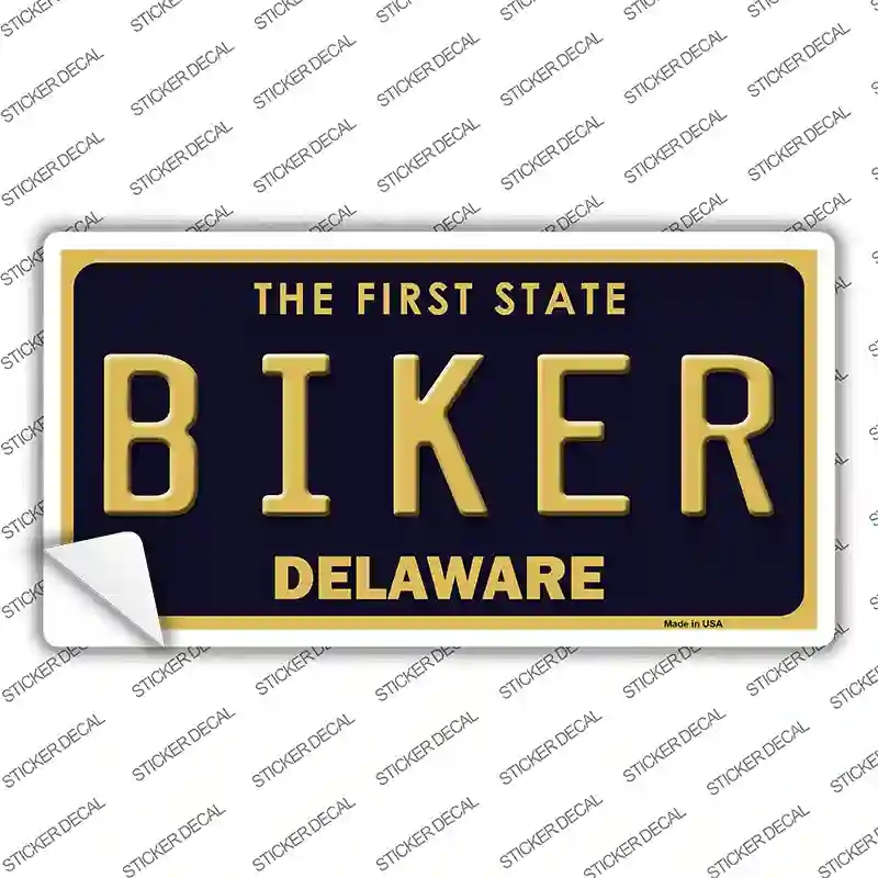 Biker Delaware Novelty Sticker Decal