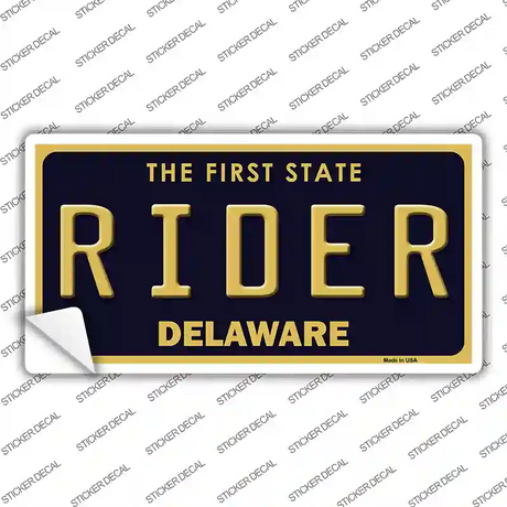 Rider Delaware Novelty Sticker Decal