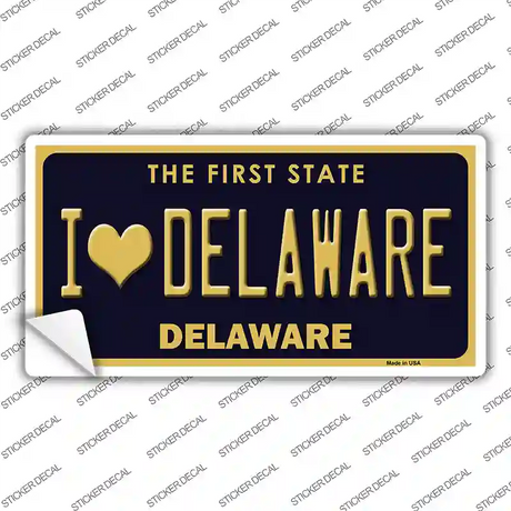 I Love Delaware Novelty Sticker Decal