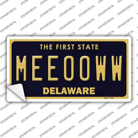 Meeooww Delaware Novelty Sticker Decal