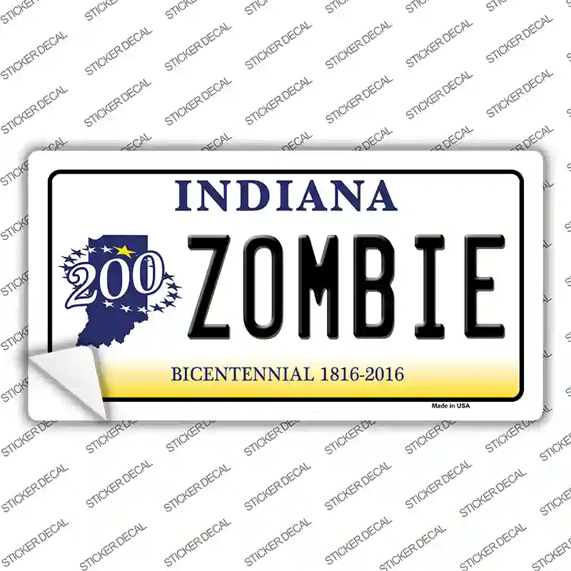 Zombie Indiana Novelty Sticker Decal