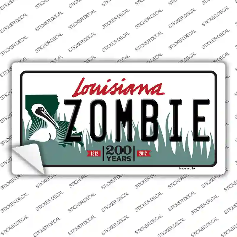 Zombie Louisiana Novelty Sticker Decal