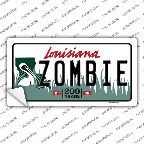 Zombie Louisiana Novelty Sticker Decal