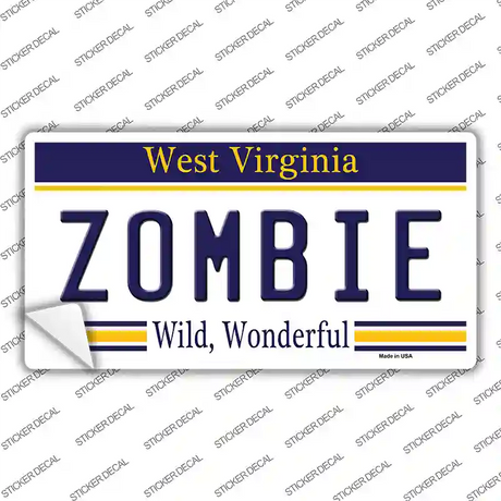 Zombie West Virginia Novelty Sticker Decal