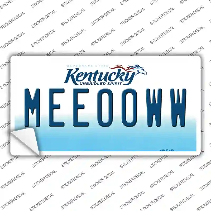 Meeooww Kentucky Novelty Sticker Decal