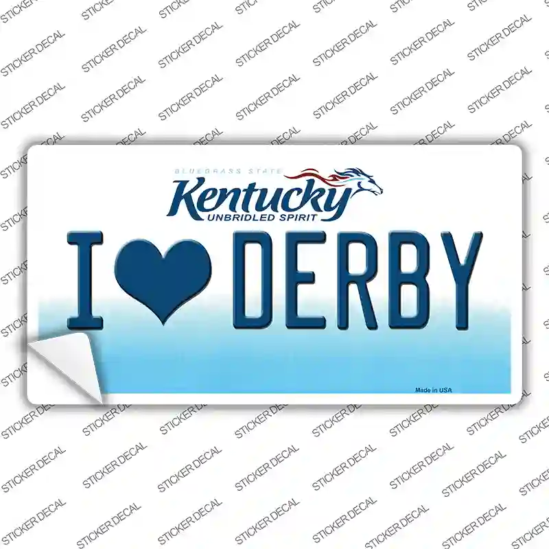 I Love Derby Kentucky Novelty Sticker Decal