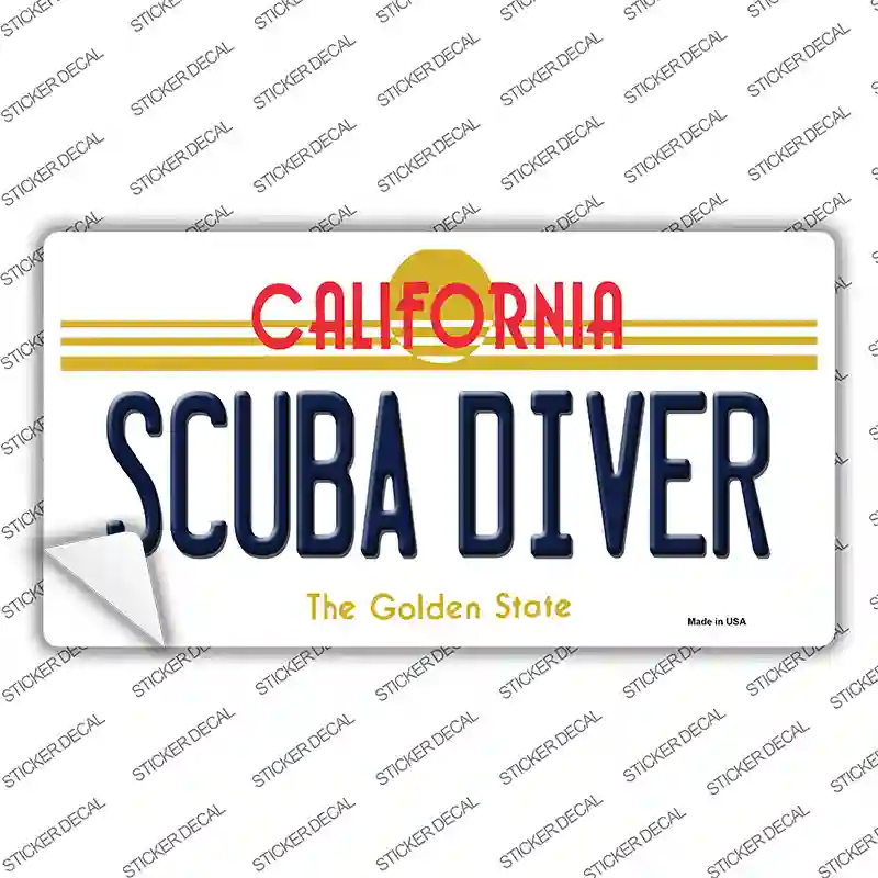 Scuba Diver California Novelty Sticker Decal