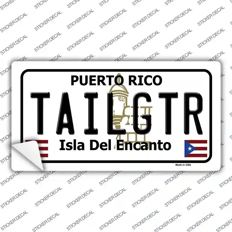 Tailgtr Puerto Rico Novelty Sticker Decal