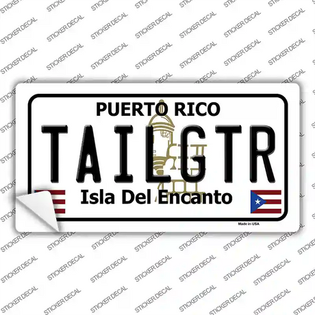 Tailgtr Puerto Rico Novelty Sticker Decal