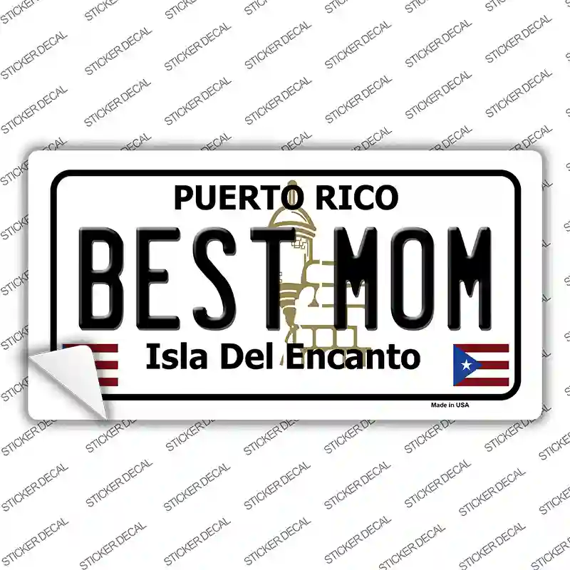Best Mom Puerto Rico Novelty Sticker Decal