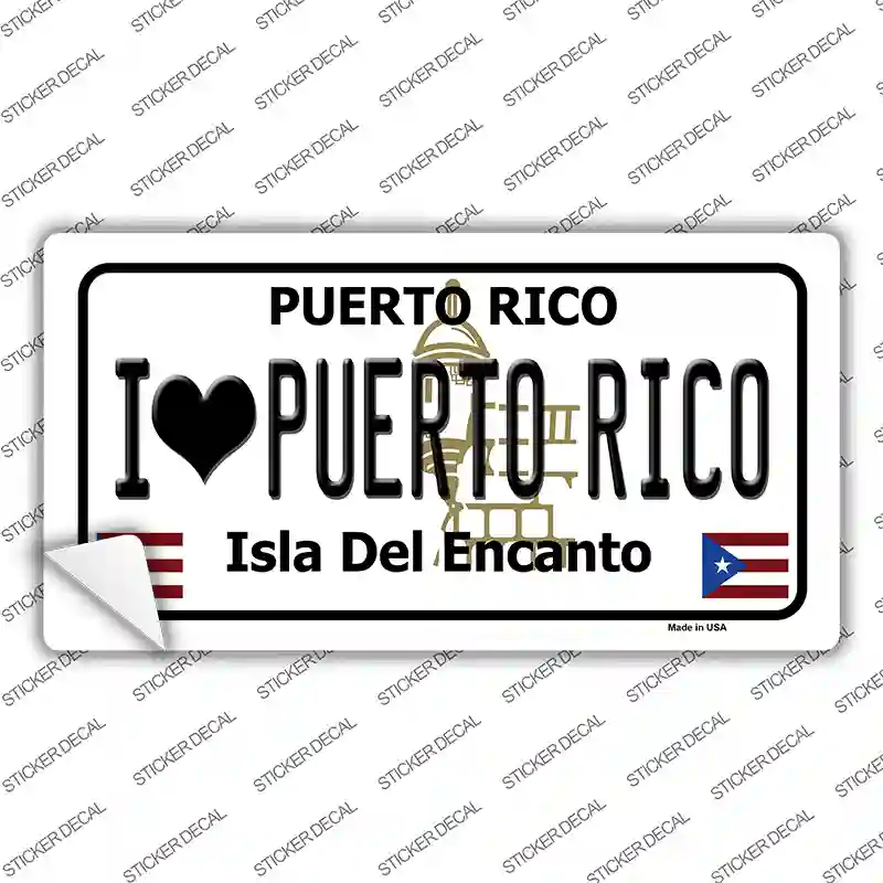 I love Puerto Rico Novelty Sticker Decal