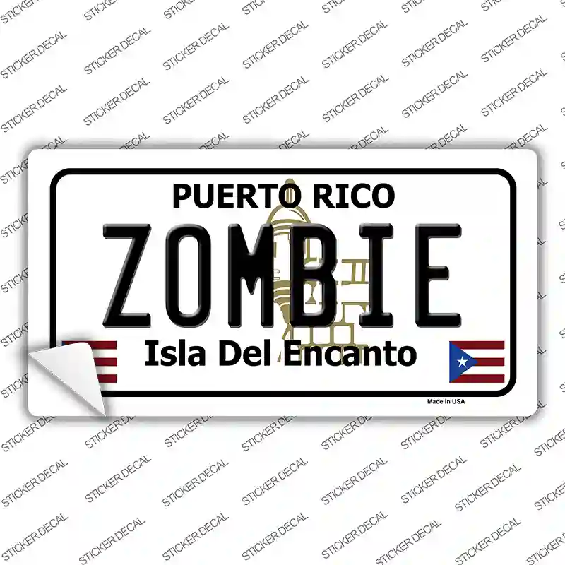 Zombie Puerto Rico Novelty Sticker Decal