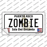 Zombie Puerto Rico Novelty Sticker Decal