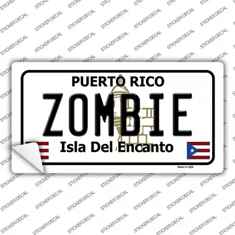 Zombie Puerto Rico Novelty Sticker Decal