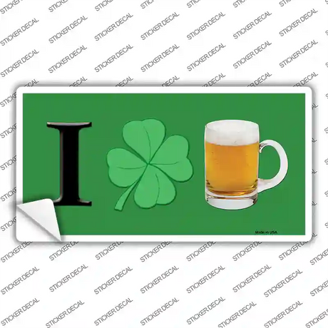 Shamrock Beer Novelty Sticker Decal