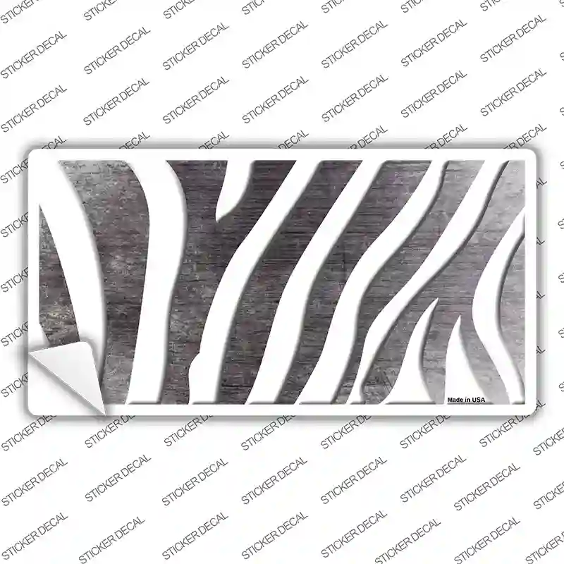 Black White Zebra Oil Rubbed Novelty Sticker Decal