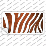 Orange White Zebra Oil Rubbed Novelty Sticker Decal