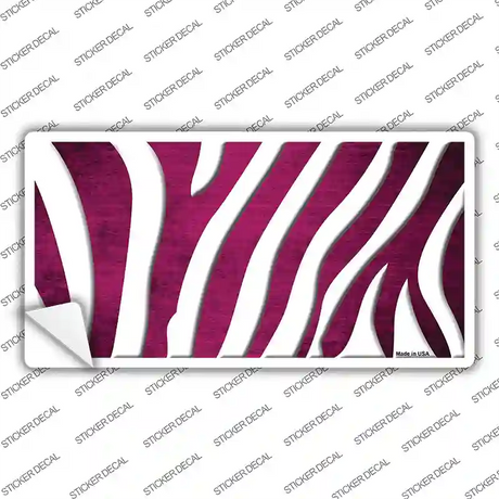 Pink White Zebra Oil Rubbed Novelty Sticker Decal