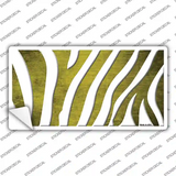 Yellow White Zebra Oil Rubbed Novelty Sticker Decal