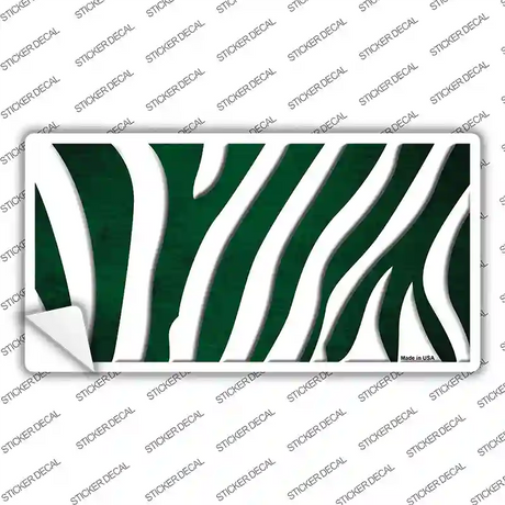 Green White Zebra Oil Rubbed Novelty Sticker Decal