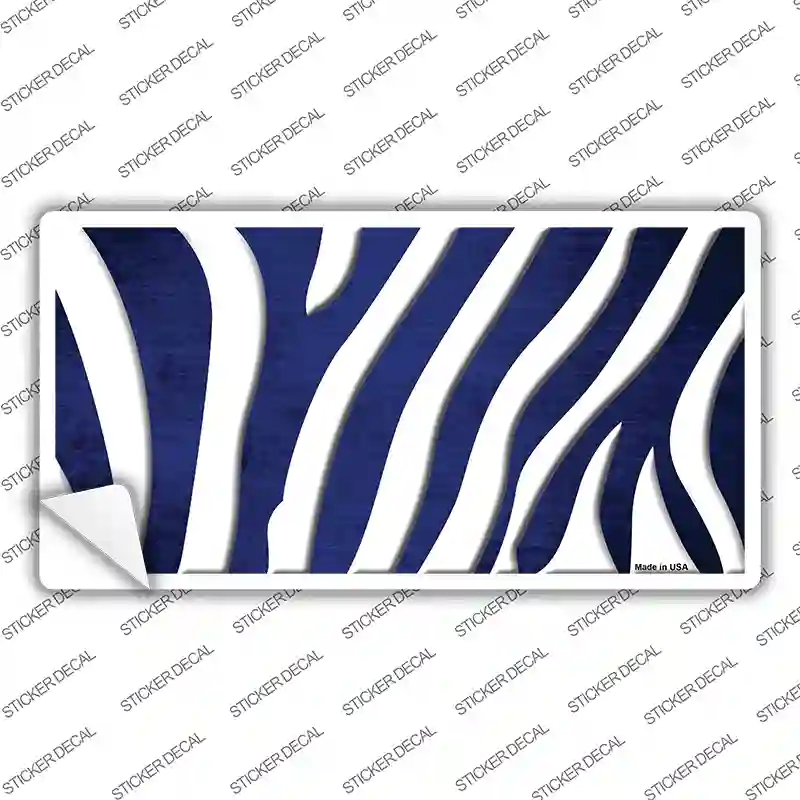 Blue White Zebra Oil Rubbed Novelty Sticker Decal
