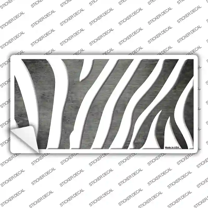 Gray White Zebra Oil Rubbed Novelty Sticker Decal