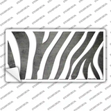 Gray White Zebra Oil Rubbed Novelty Sticker Decal
