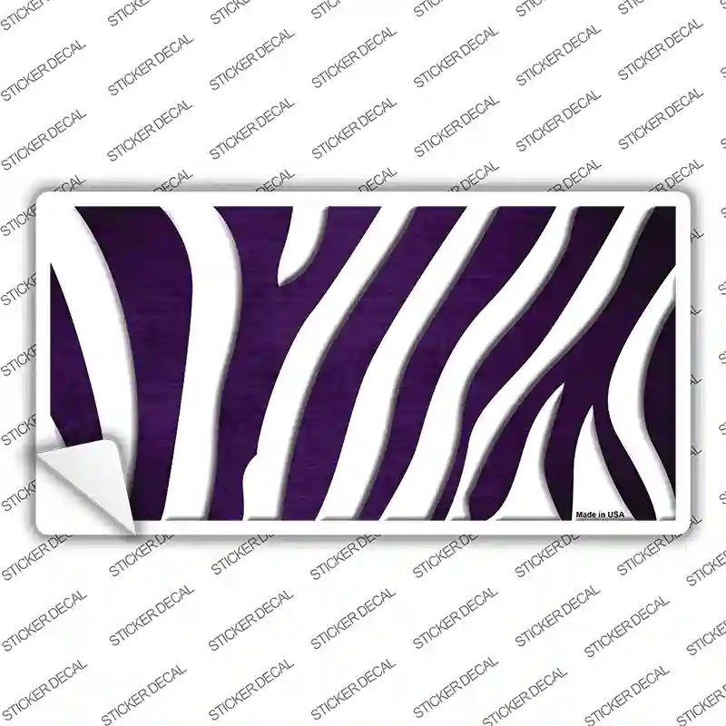 Purple White Zebra Oil Rubbed Novelty Sticker Decal