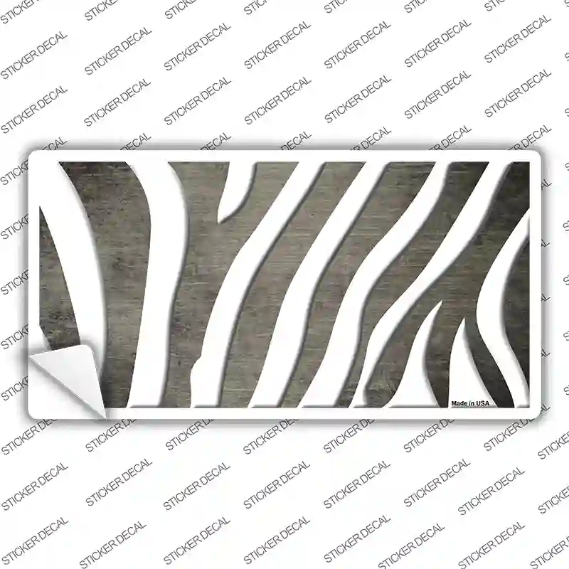 Tan White Zebra Oil Rubbed Novelty Sticker Decal
