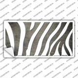 Tan White Zebra Oil Rubbed Novelty Sticker Decal