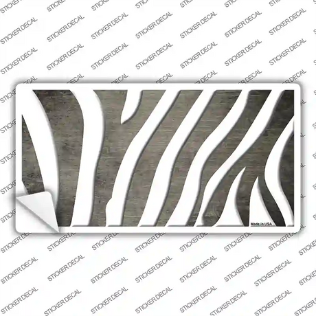 Tan White Zebra Oil Rubbed Novelty Sticker Decal
