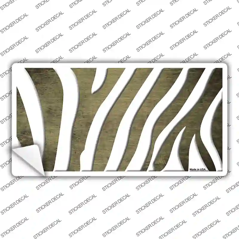 Gold White Zebra Oil Rubbed Novelty Sticker Decal