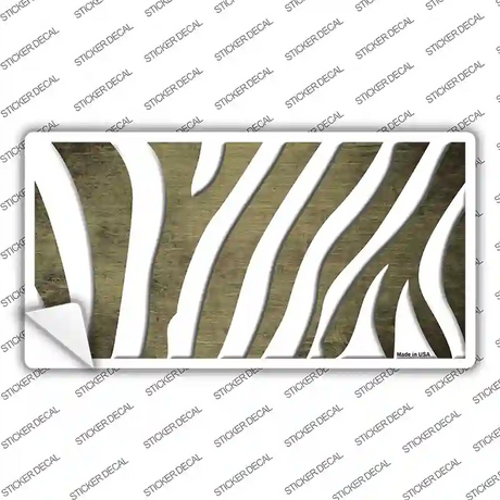 Gold White Zebra Oil Rubbed Novelty Sticker Decal